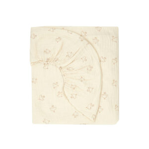 Nobodinoz hoeslaken ledikant wabi sabi print 70x140 - brown hoshi birds