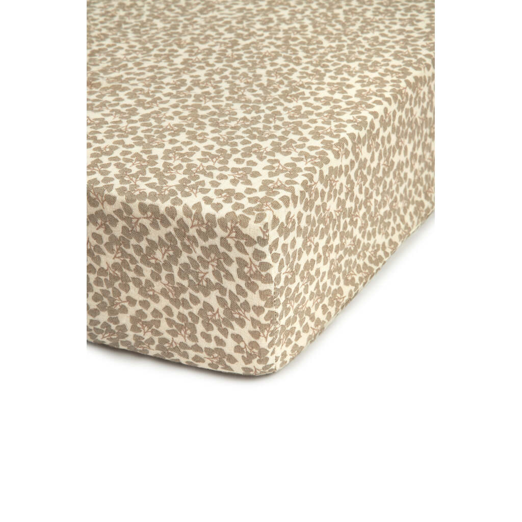 Nobodinoz hoeslaken ledikant wabi sabi print 70x140 - light green yumiko - Afbeelding 2
