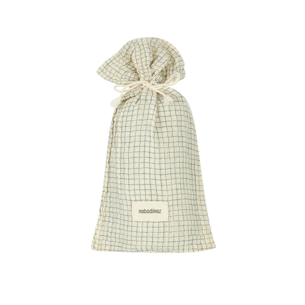 Nobodinoz hydrofiele doek wabi sabi 70x70 - blue grid - Afbeelding 4