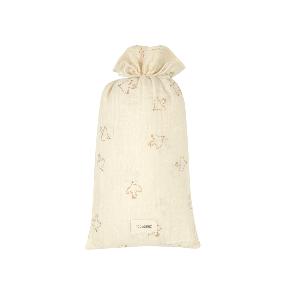 Nobodinoz kinderdekbedovertrek wabi sabi 150x200 - brown hoshi birds - Afbeelding 4