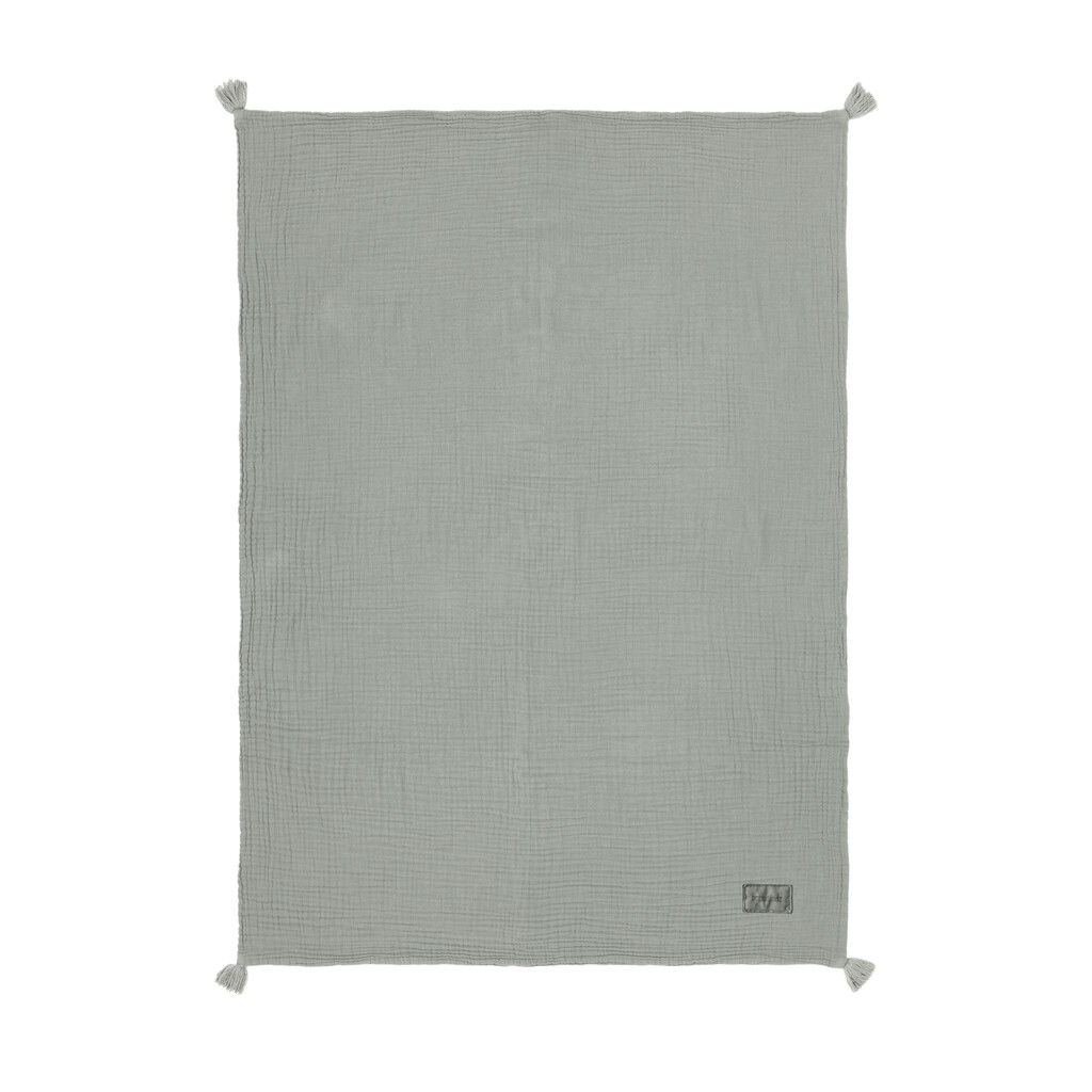 Nobodinoz wiegdeken hydrofiel wabi sabi 65x100 - azure blauw - Afbeelding 2
