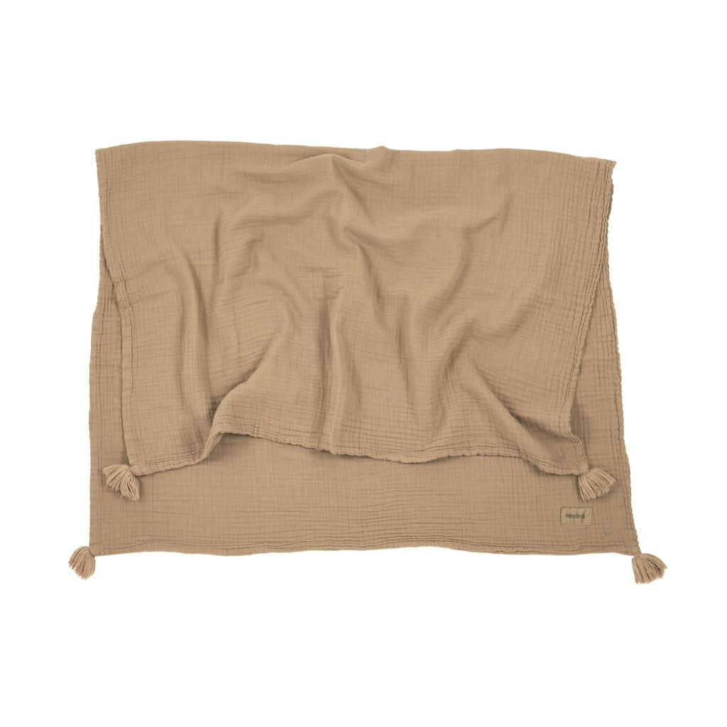 Nobodinoz wiegdeken wabi sabi 65x100 - bruin - Afbeelding 3