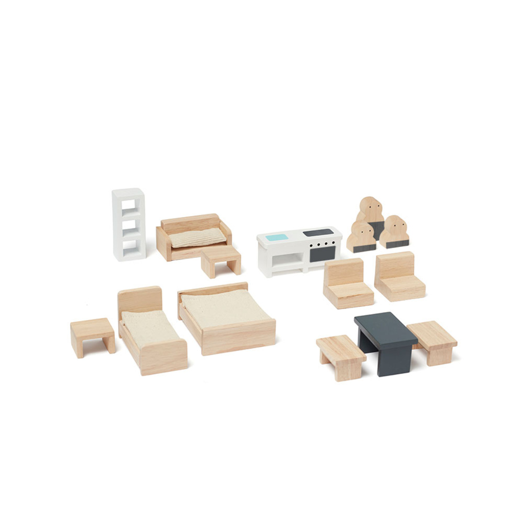 Kid's Concept houten poppenhuis met meubels - Afbeelding 6