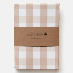 Studio Ditte hoeslaken met print ruit 90x200 - roze
