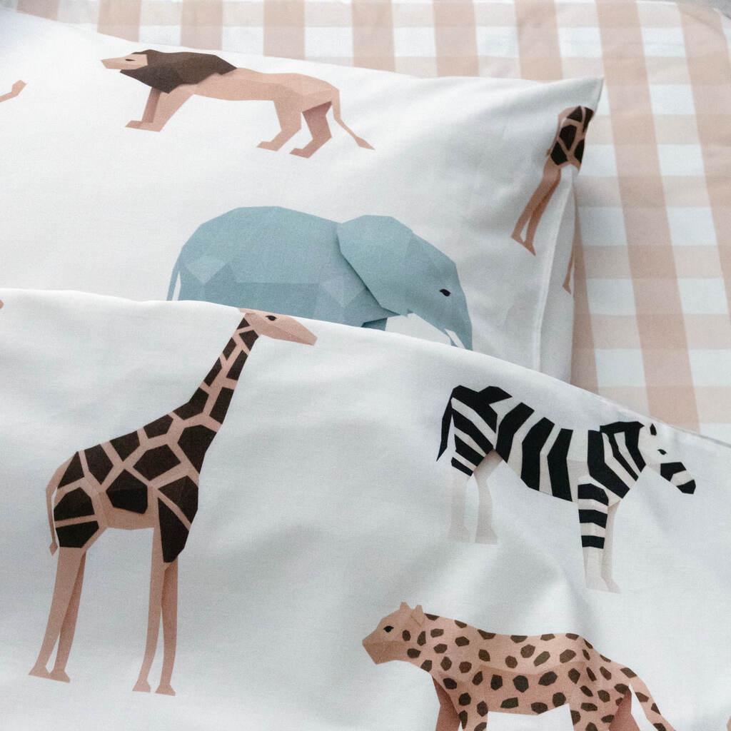 Studio Ditte hoeslaken met print ruit 90x200 - roze - Afbeelding 6