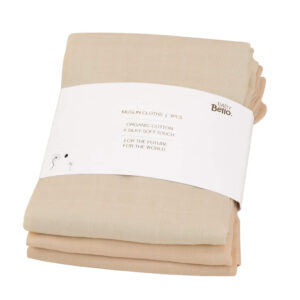 Baby Bello hydrofiele doeken set van drie 65x65 - apricot illusion / zalmroze