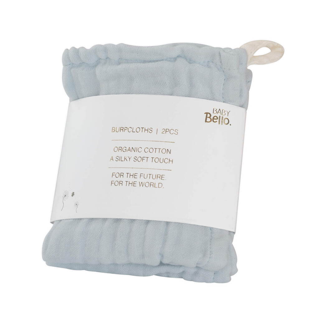 Baby Bello hydrofiele spuugdoekjes set van twee - cashmere blue / blauw - Afbeelding 2