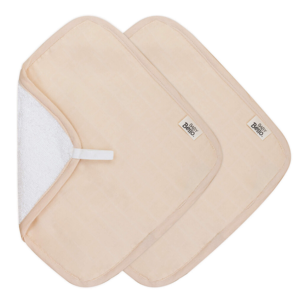 Baby Bello washandjes set van twee - apricot illusion / zalmroze