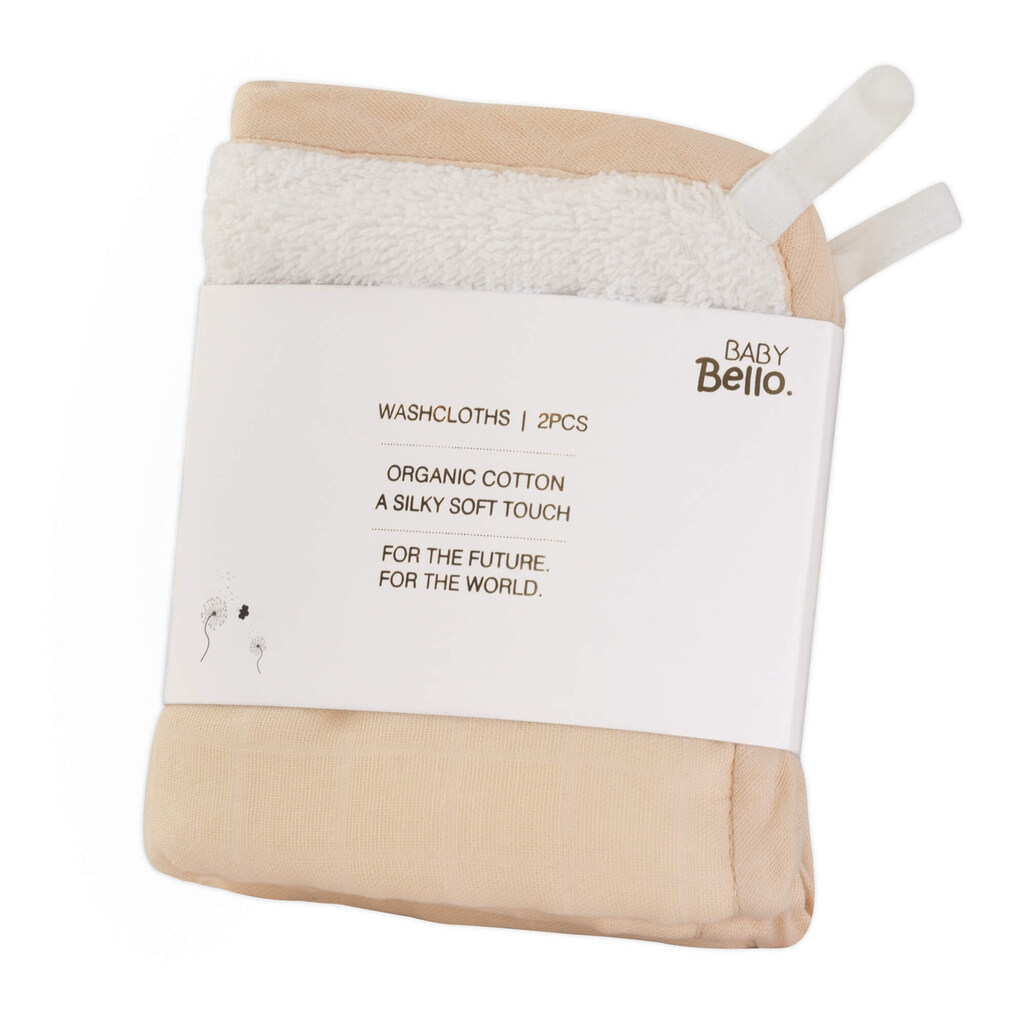 Baby Bello washandjes set van twee - apricot illusion / zalmroze - Afbeelding 2