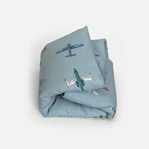 Studio Ditte kinderdekbedovertrek vliegtuigen 140x200/70x60 - blauw