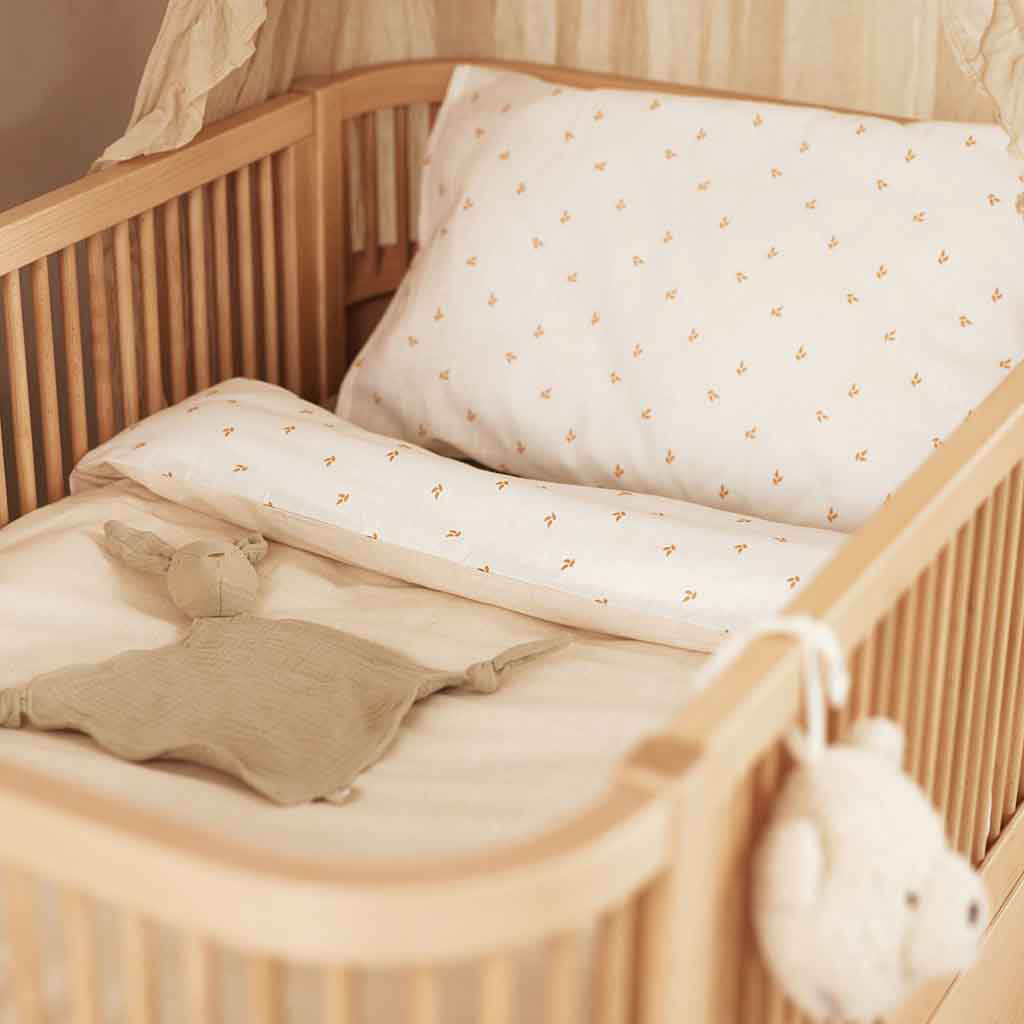 Jollein dekbedovertrekset ledikant reversible harvest 100x140/40x60 - beige - Afbeelding 3