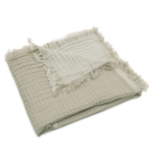 Jollein wiegdeken fringe 75x100 - olive green-ivory