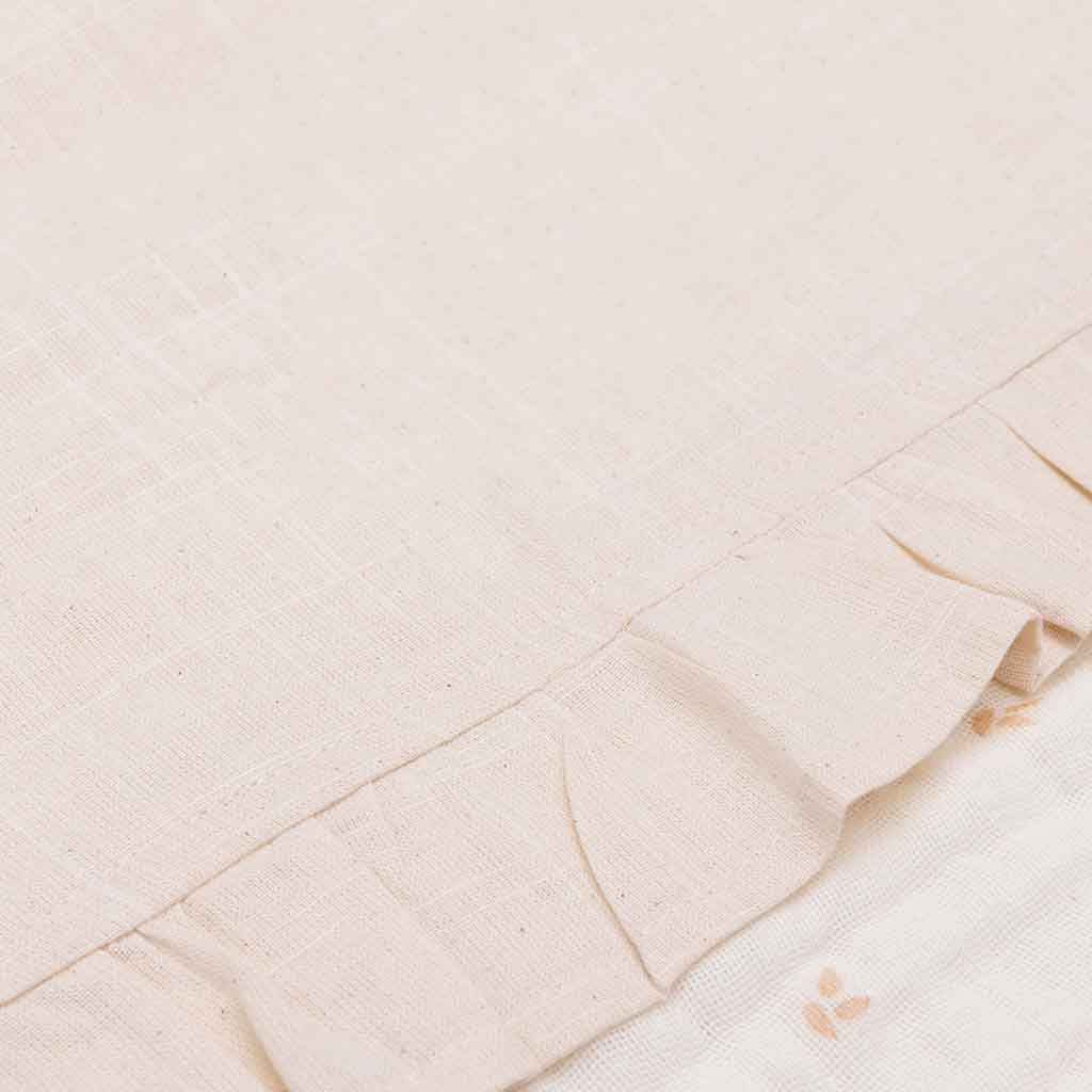 Jollein wieglaken ruffle 75x100 - warm white - Afbeelding 2
