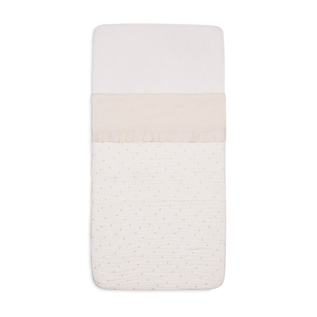 Jollein wieglaken ruffle 75x100 - warm white - Afbeelding 3