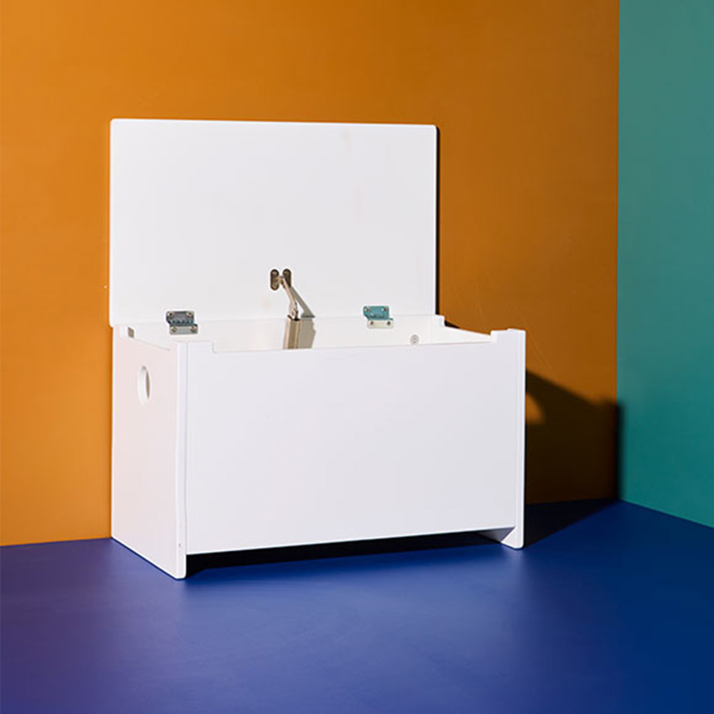 Kid's concept opbergkist bankje star - wit - Afbeelding 3