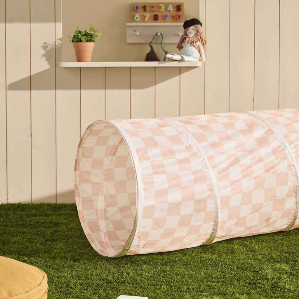 Speeltunnel ruit roze - Afbeelding 2