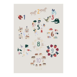Sebra cijfer 1-10 poster - pixie/dragon