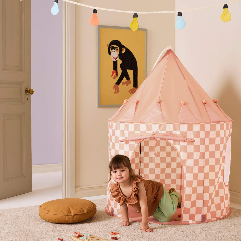 Speeltent ruit roze - Afbeelding 2