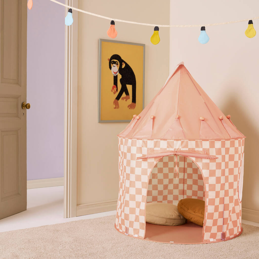 Speeltent ruit roze - Afbeelding 3