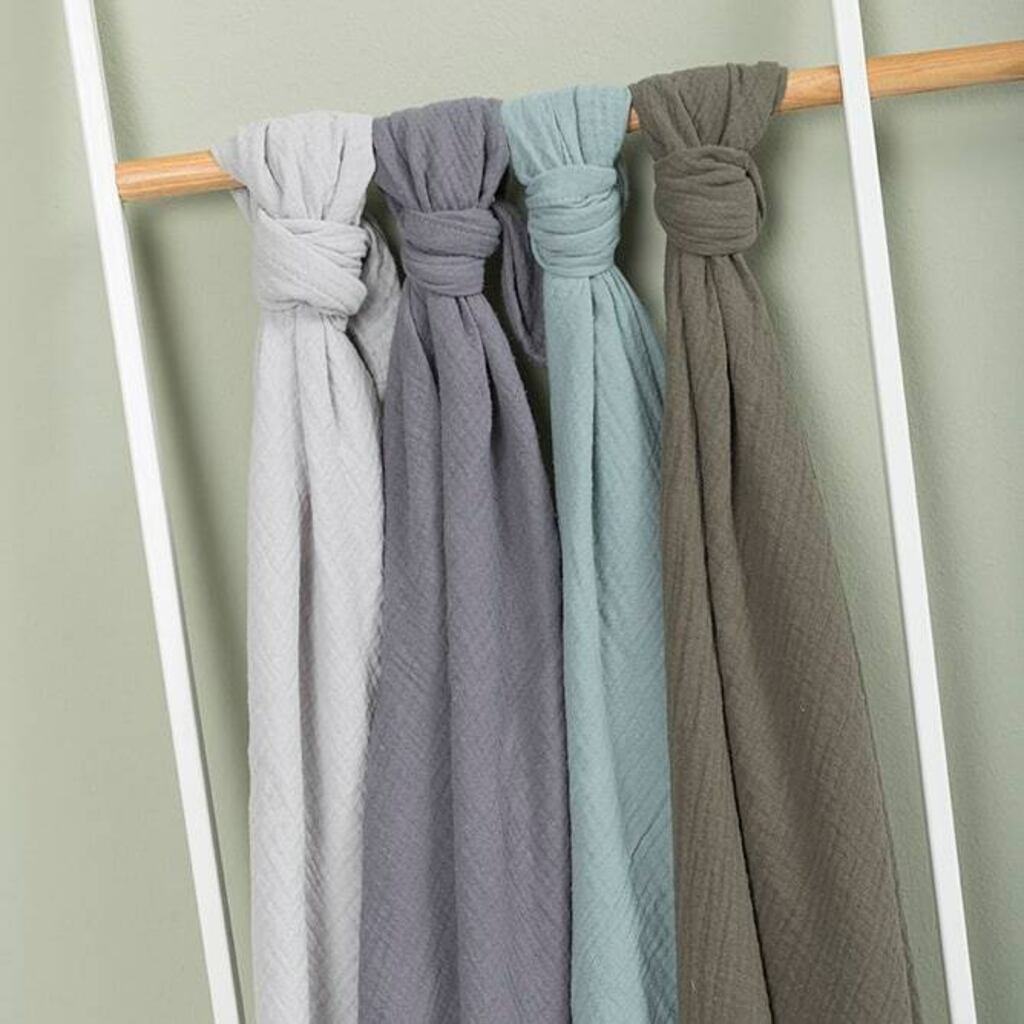 Baby's only hydrofiele doek Breeze XL 120x120 - stone green groen - Afbeelding 4
