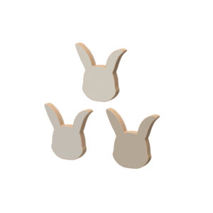 Cam Cam wandhaakjes hout set van 3 dieren - konijn
