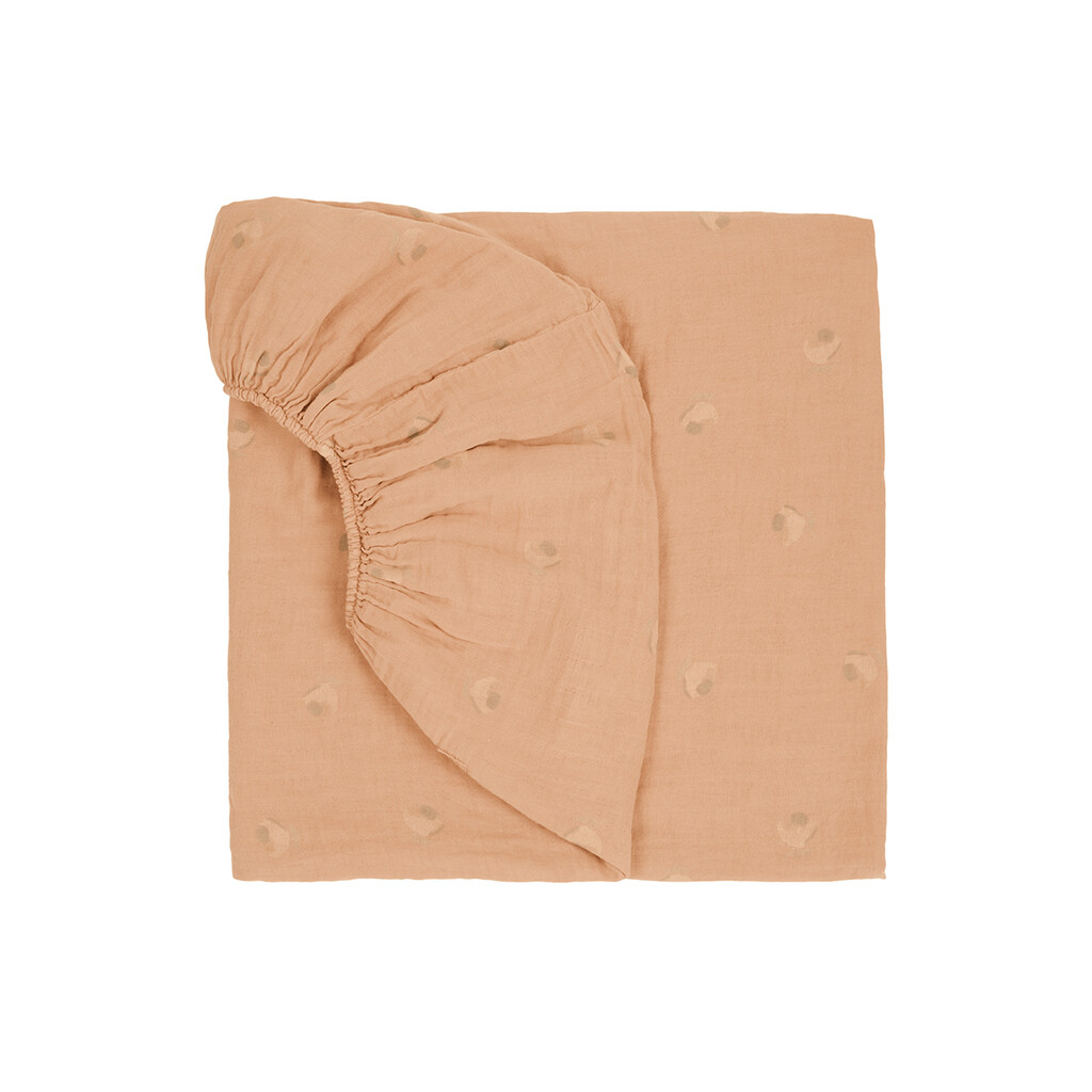 Nobodinoz hoeslaken wieg 40x80 - powder pink blossom roze