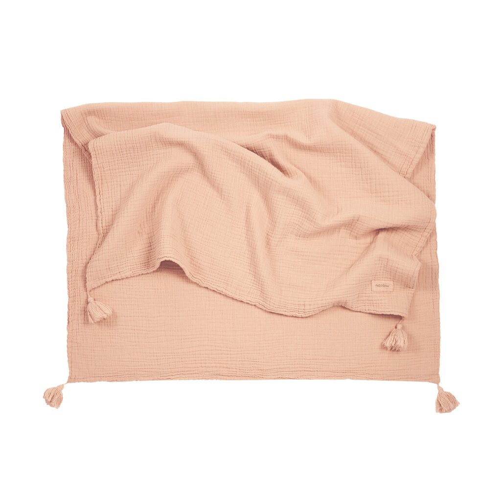 Nobodinoz wiegdeken hydrofiel wabi sabi 65x100 - powder pink - Afbeelding 2