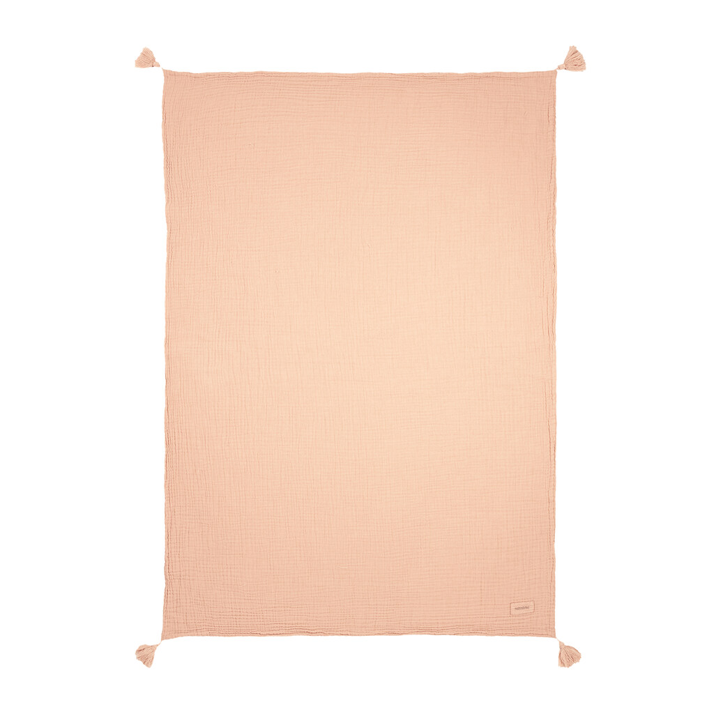 Nobodinoz wiegdeken hydrofiel wabi sabi 65x100 - powder pink - Afbeelding 3