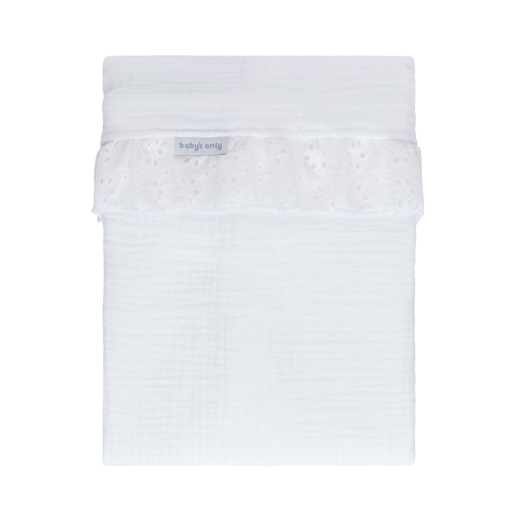 Baby's Only wieglaken calm met ruffle 80x100 - wit