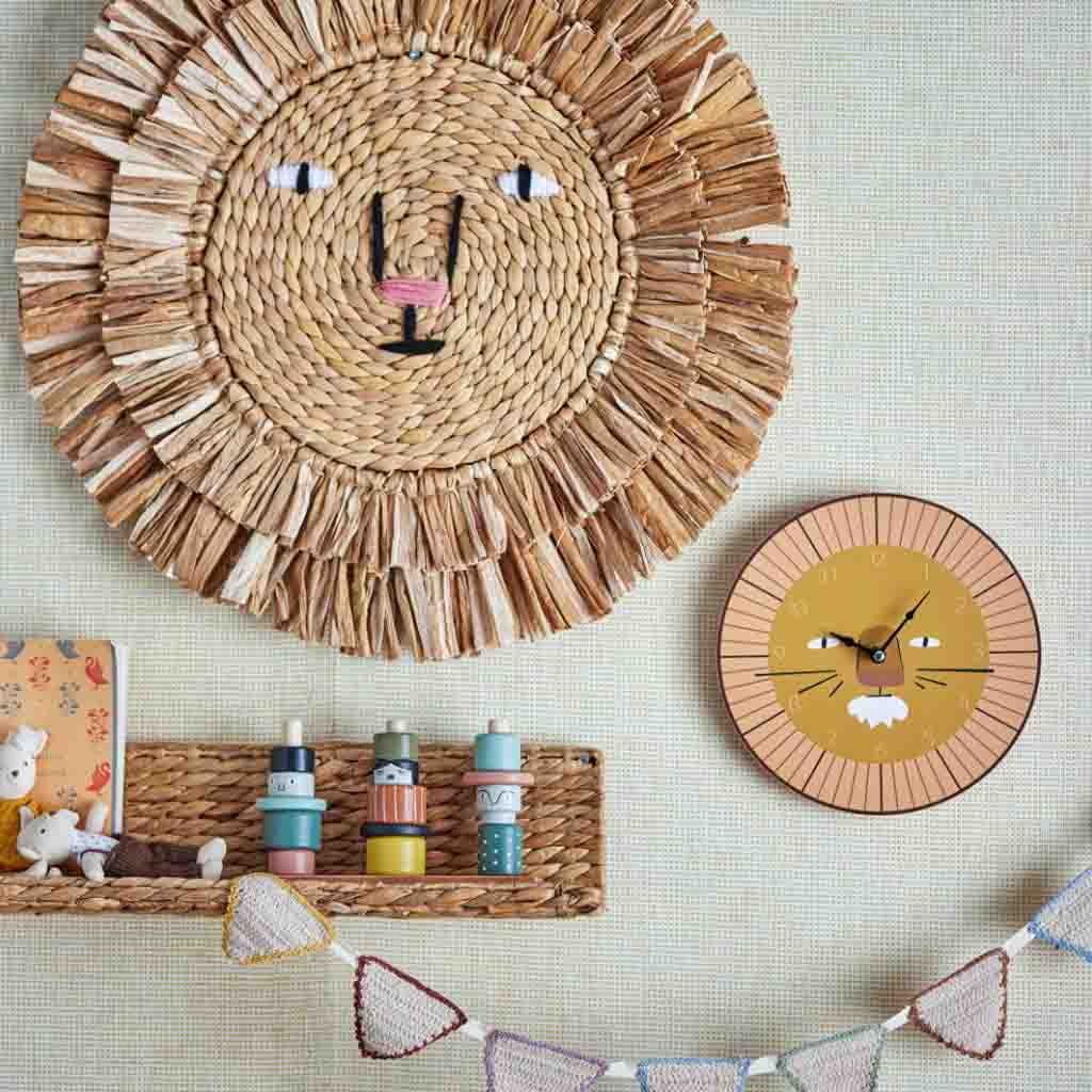 Bloomingville Mini zeegras muurdecoratie leeuw - Afbeelding 2