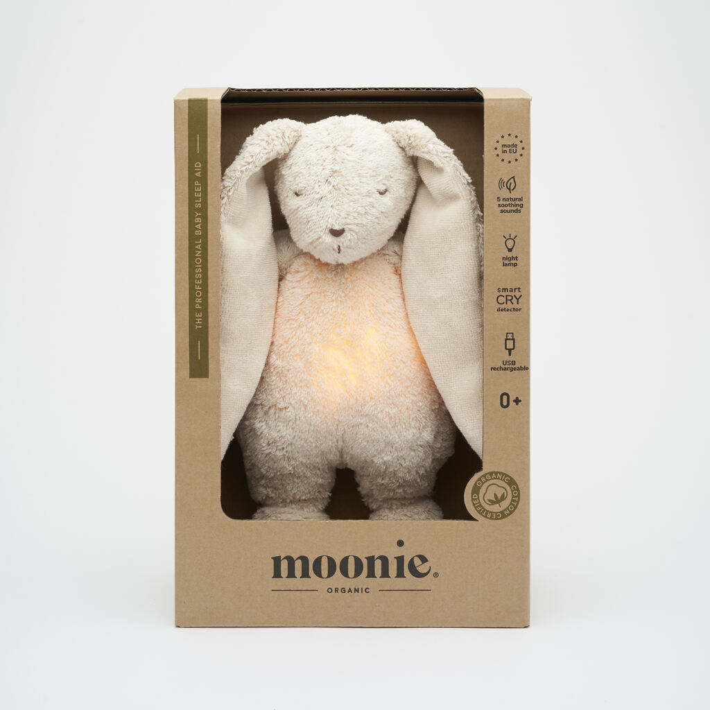 Moonie knuffel met hartslag konijn - sand - Afbeelding 3