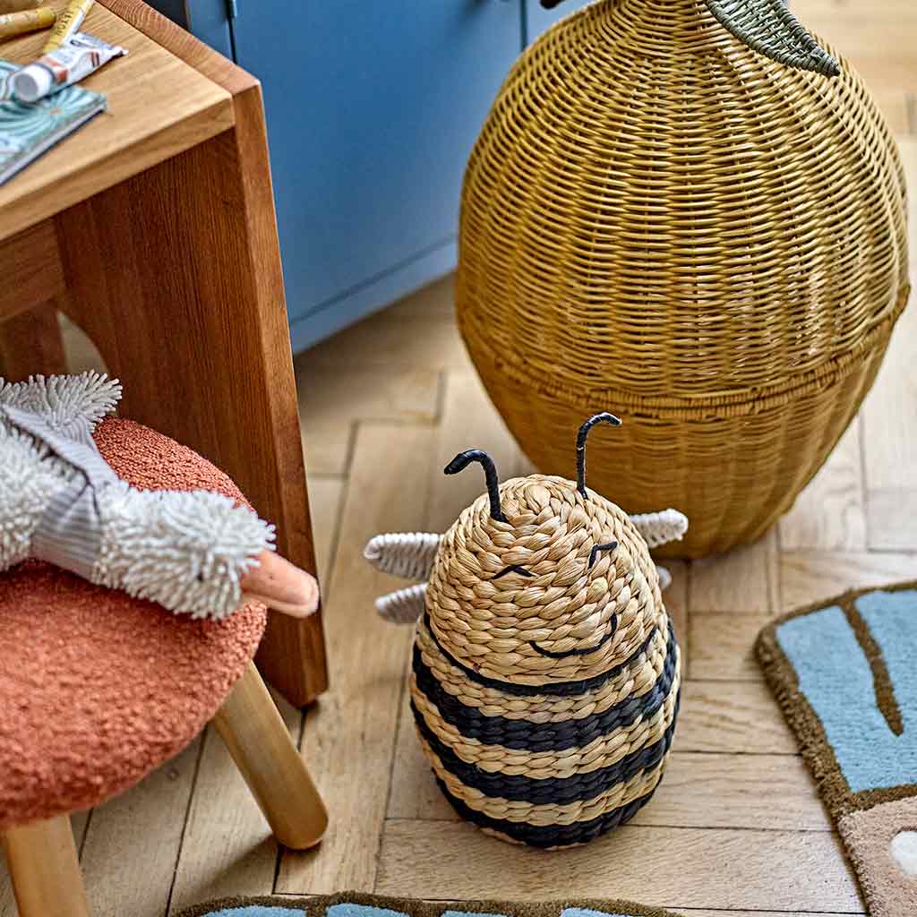 Bloomingville rotan opbergmand citroen yellow - Afbeelding 5