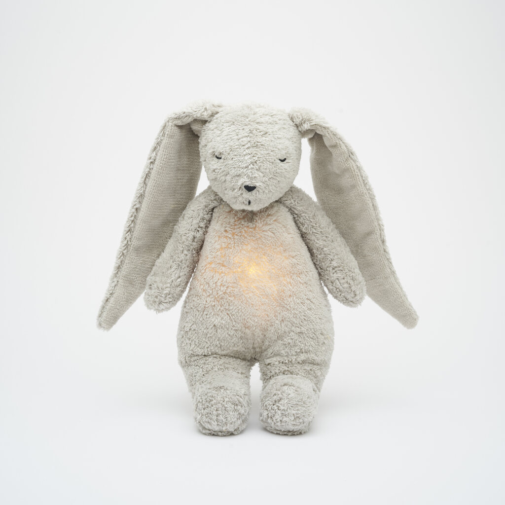Moonie knuffel met hartslag konijn - gray