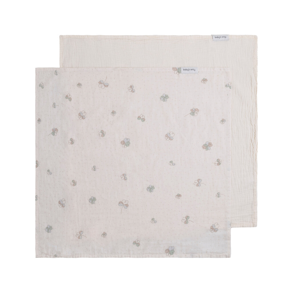 Baby's Only hydrofiele doeken tender set van twee 65x65 - linen/clover