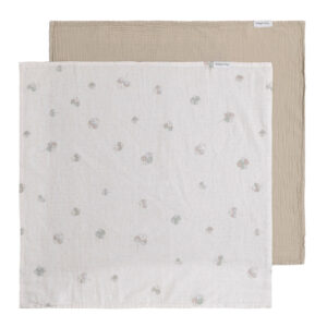 Baby's Only hydrofiele doeken tender set van twee 65x65 - beige/clover
