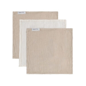 Baby's Only hydrofiele spuugdoekjes tender set van drie - beige/linen