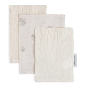 Baby's Only hydrofiele washandjes tender set van drie - linen/clover