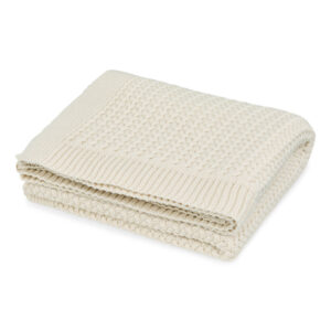 Cam Cam gebreide wiegdeken harper 80x100 - off white