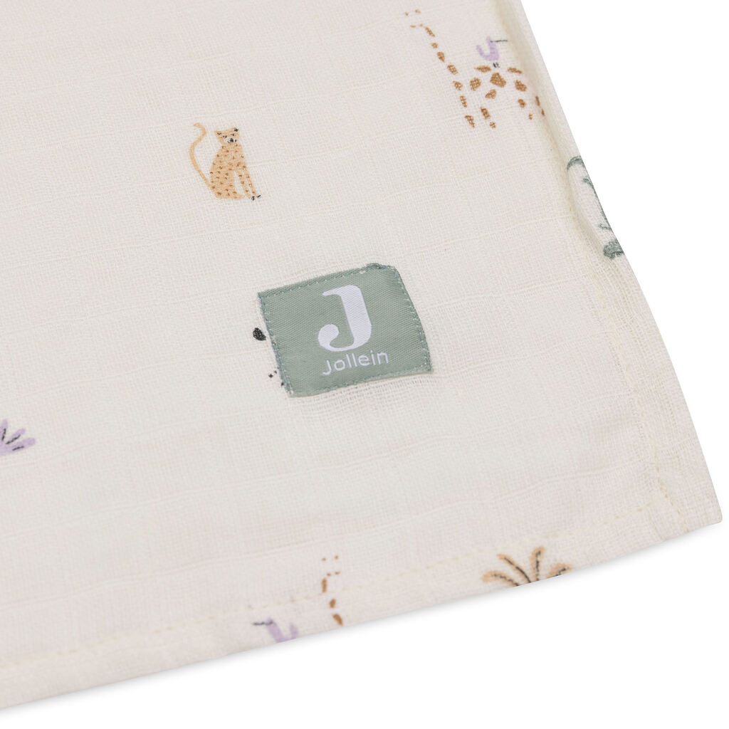 Jollein hydrofiele doeken XL set van twee 115x115 - jungle jambo - Afbeelding 3