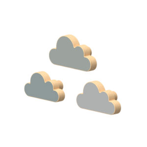 Cam Cam kinderkapstok set van 3 - wolken