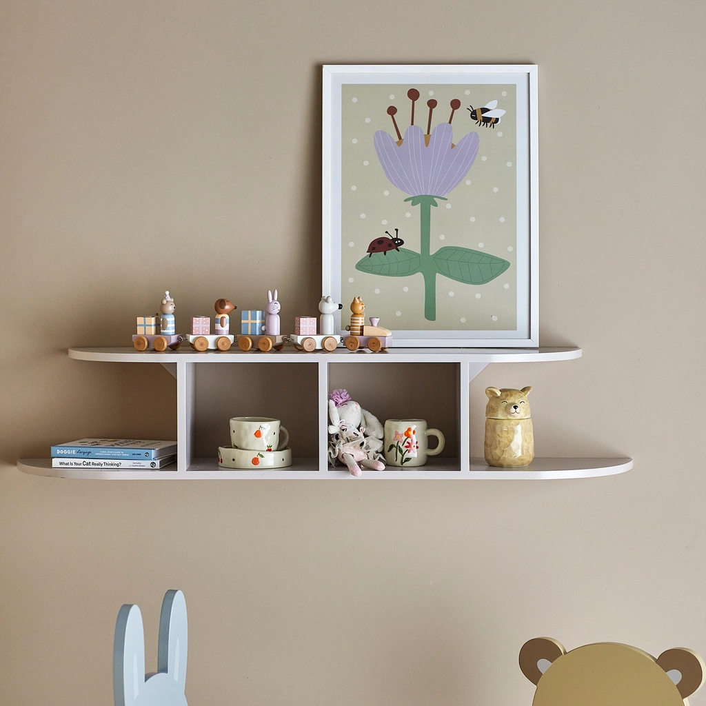 Bloomingville houten wandplank met vakken Elias - grijs - Afbeelding 4