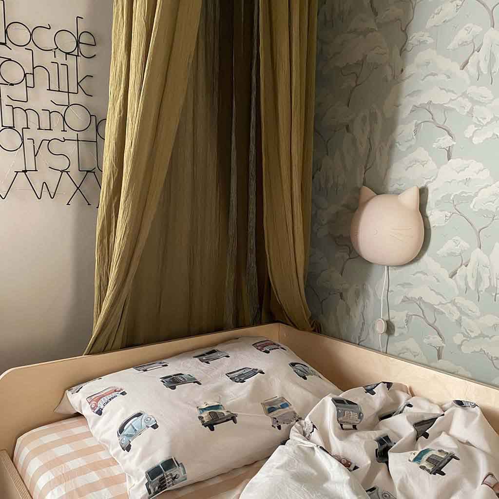 Studio Ditte hoeslaken met print ruit 90x200 - roze - Afbeelding 8
