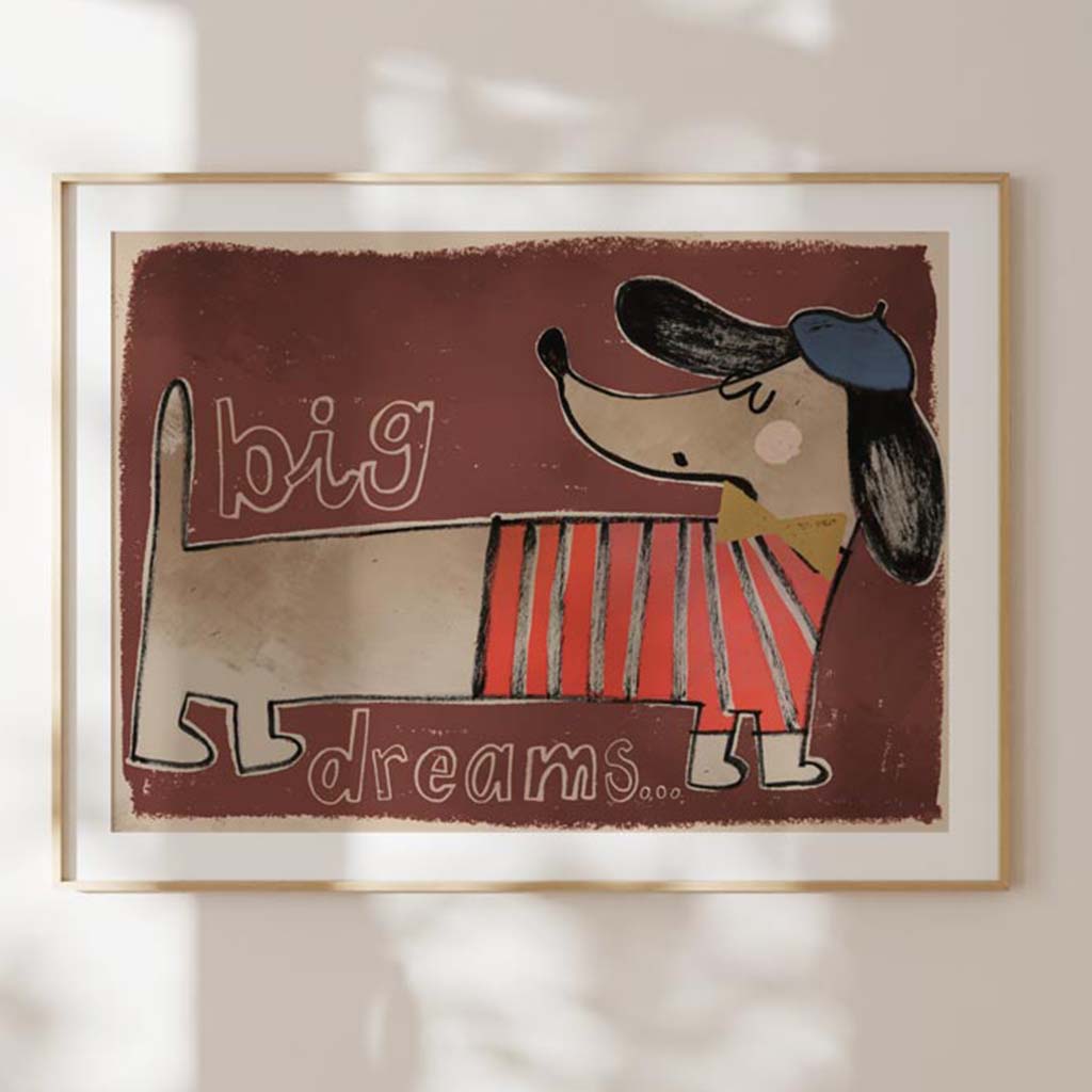 Studio Loco poster kinderkamer - hond teckel - Afbeelding 2