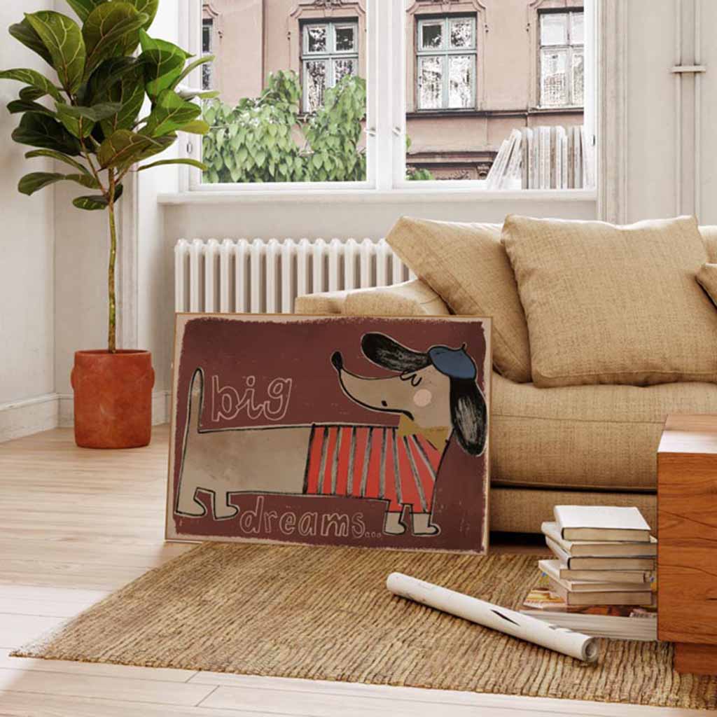 Studio Loco poster kinderkamer - hond teckel - Afbeelding 3