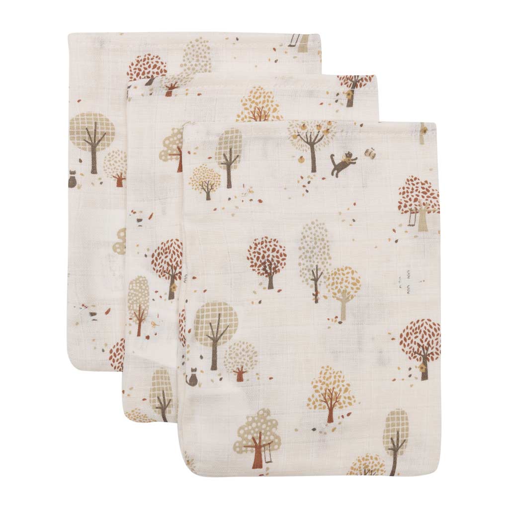 Jollein Baby Washandjes Hydrofiel Katoen – 3 stuks- Tiny Park