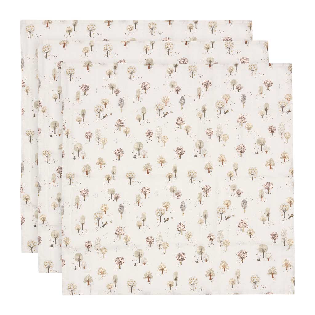 Jollein Hydrofiele Doek 70x70 Set van 3 – Tiny Park