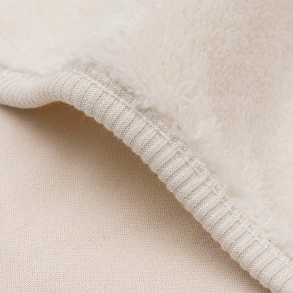 Jollein Wiegdeken 75x100 cm Basic Jersey/Sherpa – Oatmeal - Afbeelding 4