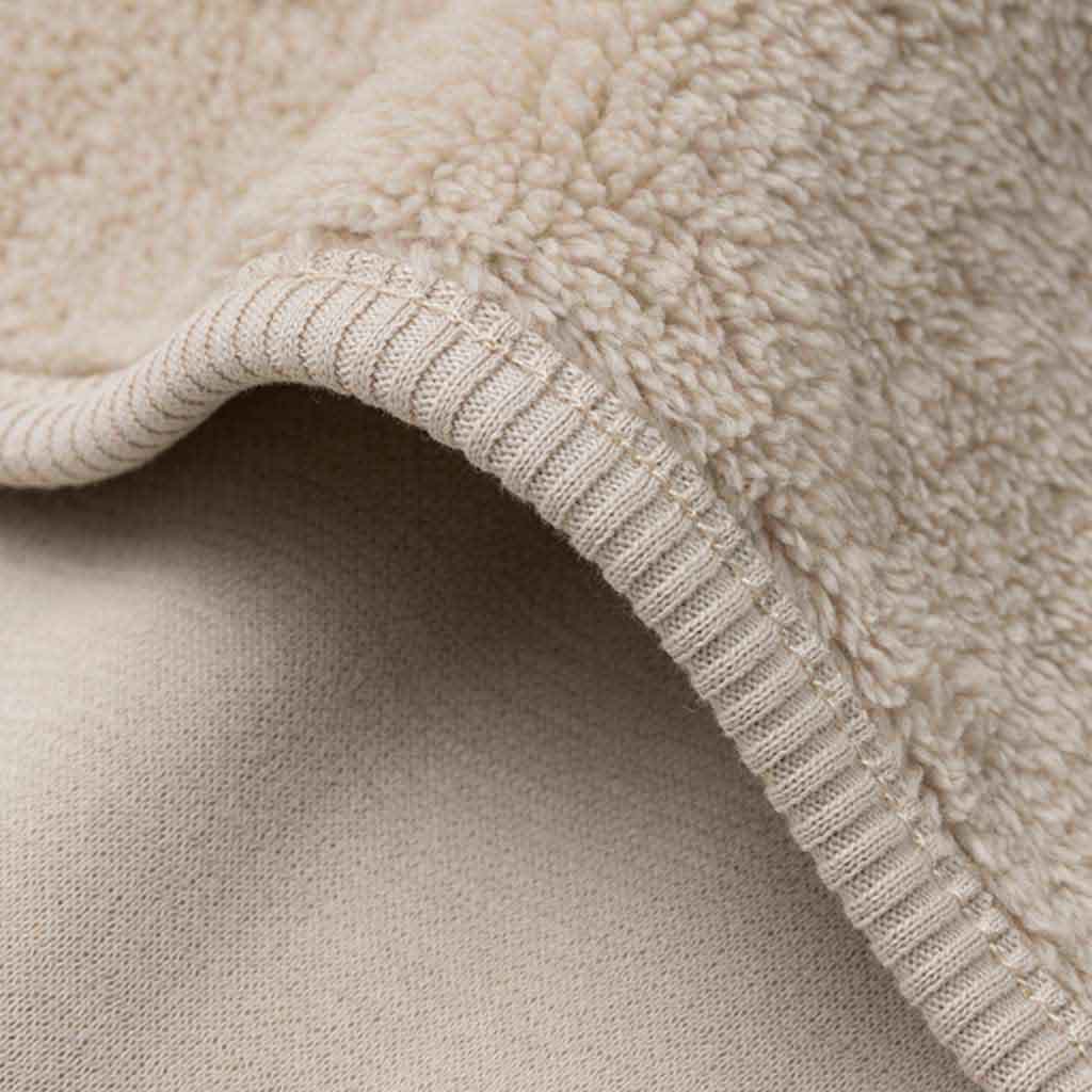 Jollein Wiegdeken 75x100 cm Basic Jersey/Sherpa – Warm Sand - Afbeelding 4
