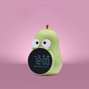 Mary’s Kinderwekker Peer – Stijlvolle & Veilige Wekker voor Kinderen | Slaaptrainer & Lamp | Nachtlampje Groen