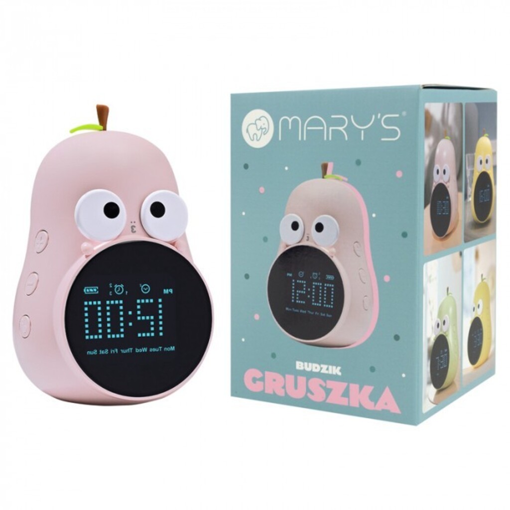 Mary’s Kinderwekker Peer – Stijlvolle & Veilige Wekker voor Kinderen | Slaaptrainer & Lamp | Nachtlampje Roze - Afbeelding 2